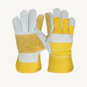 Double Palm Canvas Back Gloves (Yellow & Grey) – KW-14
